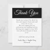 3フォトコラージュひまわりグレー結婚イエローズタ サンキューカード (裏面)