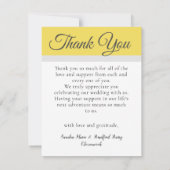 3フォトコラージュひまわりグレー結婚イエロー サンキューカード (裏面)