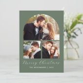 3フォトコラージュアーチグリーンメリークリスマス セーブザデート (スタンド正面)