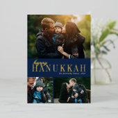 3フォトコラージュシンプルモダンハヌカー 箔シーズンカード (立ち正面)