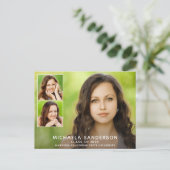 3フォトコラージュシンプル卒業式 案内ポストカード (スタンド正面)