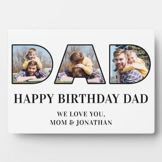 3フォトコラージュハッピーバースデーパパフォト切り出し フォトプラーク (正面)