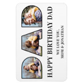 3フォトコラージュハッピーバースデーパパフォト切り出し マグネット (縦)
