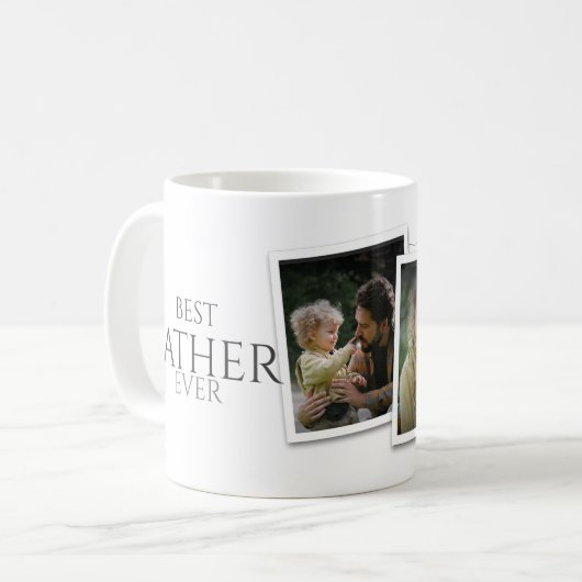 3フォトコラージュパパ家族の思い出に残る父の日 コーヒーマグカップ (正面左)