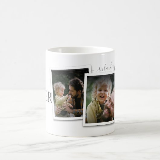 3フォトコラージュパパ家族の思い出に残る父の日 コーヒーマグカップ (中央)