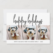 3フォトコラージュミニマル白黒- Happy シーズンカード (正面)