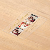 3フォトコラージュモダンスクリプメリート「クリスマス」 アクリル招待状 (レイダウン)