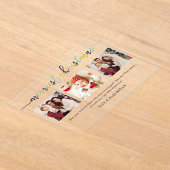 3フォトコラージュモダンスクリプメリート「クリスマス」 アクリル招待状 (レイダウン)