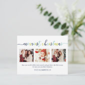 3フォトコラージュモダンスクリプメリート「クリスマス」 シーズンポストカード (スタンド正面)