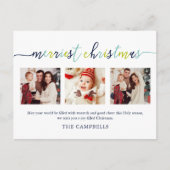 3フォトコラージュモダンスクリプメリート「クリスマス」 シーズンポストカード (正面)