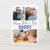 3フォトコラージュモダンダディーファーザーデイカード カード (正面)