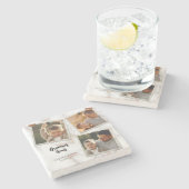 3フォトコラージュモダンファエレガントミリ愛 ストーンコースター (横)