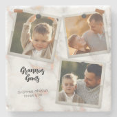 3フォトコラージュモダンファエレガントミリ愛 ストーンコースター (正面)