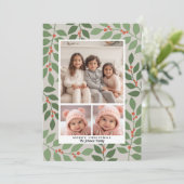 3フォトコラージュモダンボタニカルシーズンの挨拶 シーズンカード (スタンド正面)