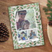 3フォトコラージュモダンボタニカルシーズンの挨拶 シーズンカード