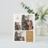 3フォトコラージュモダンメリークリスマスグリーティング シーズンカード (スタンド正面)