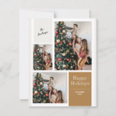 3フォトコラージュモダンメリークリスマスグリーティング シーズンカード (正面)