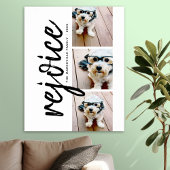 3フォトコラージュモダンメリークリスマスレジョイス ポスター