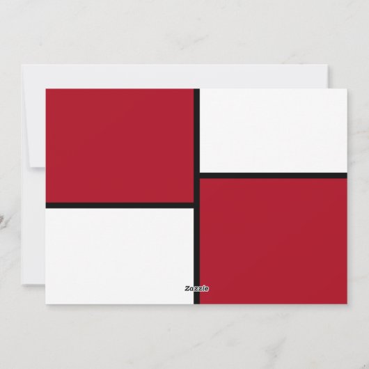 3フォトコラージュモダンメリークリスマスレッド シーズンカード (裏面)