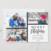 3フォトコラージュモダンメリークリスマス シーズンカード (正面)