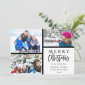 3フォトコラージュモダンメリークリスマス シーズンカード (スタンド正面)