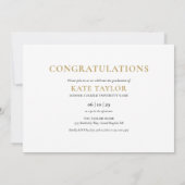 3フォトコラージュモダン金ゴールド卒業パーティー 招待状 (裏面)