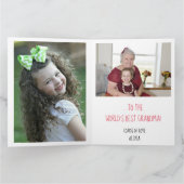 3フォトコラージュラブユーおばあちゃんハッピーバースデー カード (内部)