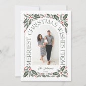 3フォトコラージュ付きクリスマスウィッシュArch シーズンカード (正面)