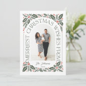 3フォトコラージュ付きクリスマスウィッシュArch シーズンカード (スタンド正面)