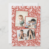 3フォトコラージュ付きクリスマスウィッシュArch シーズンカード (裏面)