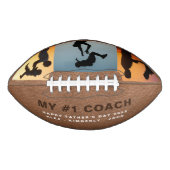 3フォトコラージュ付きファーストコーチパパのギフト アメリカンフットボール (正面)