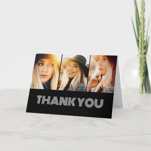 3フォトコラージュ卒業サンキューカード サンキューカード (正面)