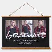 3フォトコラージュ卒業 吊り下げ型タペストリー (正面)