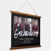 3フォトコラージュ卒業 吊り下げ型タペストリー (傾斜あり)