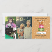 3フォトコラージュ名前をカスタムするクリスマスグリーティング シーズンカード (正面)