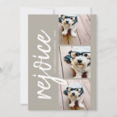 3フォトコラージュ喜びミニマルメリークリスマス シーズンカード (正面)