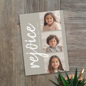 3フォトコラージュ喜びミニマルメリークリスマス シーズンカード