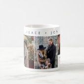 3フォトコラージュ平和と喜びのパーソナライズされた休日 コーヒーマグカップ (中央)