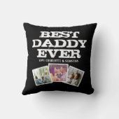 3フォトコラージュ最高のダディ・エバパーソナライズされたー クッション (裏面)