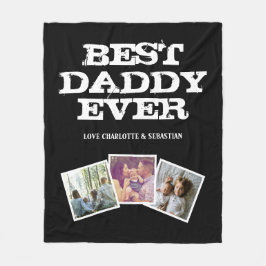 3フォトコラージュ最高のダディ・エバパーソナライズされたー フリースブランケット