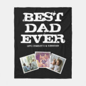 3フォトコラージュ最高のパパエバパーソナライズされたー フリースブランケット (正面)