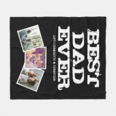 3フォトコラージュ最高のパパエバパーソナライズされたー フリースブランケット (正面(横))