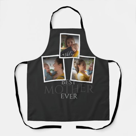 3フォトコラージュ母の家族が思い出に残る母の日 エプロン (正面)