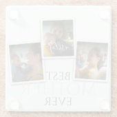 3フォトコラージュ母の家族が思い出に残る母の日 ガラスコースター (裏面)