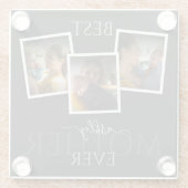 3フォトコラージュ母の家族が思い出に残る母の日 ガラスコースター (裏面)