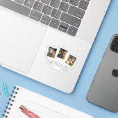3フォトコラージュ母の家族が思い出に残る母の日 シール (ノートパソコンとiPhone)