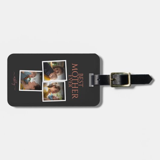 3フォトコラージュ母の家族が思い出に残る母の日 ラゲッジタグ (正面横)