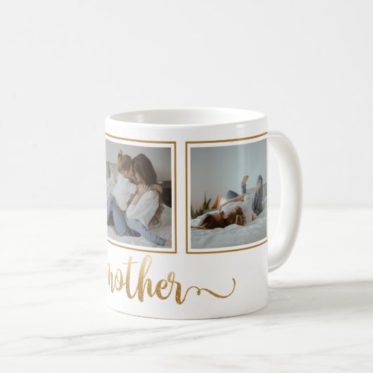 3フォトコラージュ母の日ギフトマグ コーヒーマグカップ (正面右)
