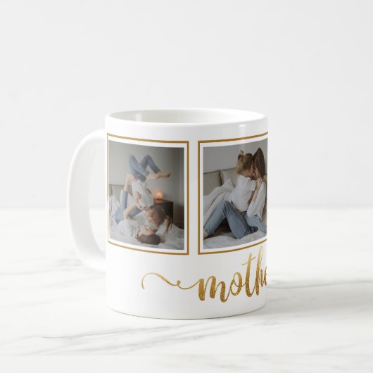 3フォトコラージュ母の日ギフトマグ コーヒーマグカップ (正面左)