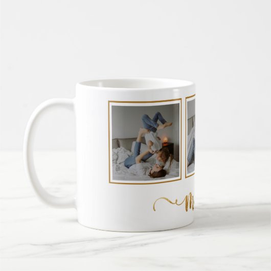 3フォトコラージュ母の日ギフトマグ コーヒーマグカップ (左)